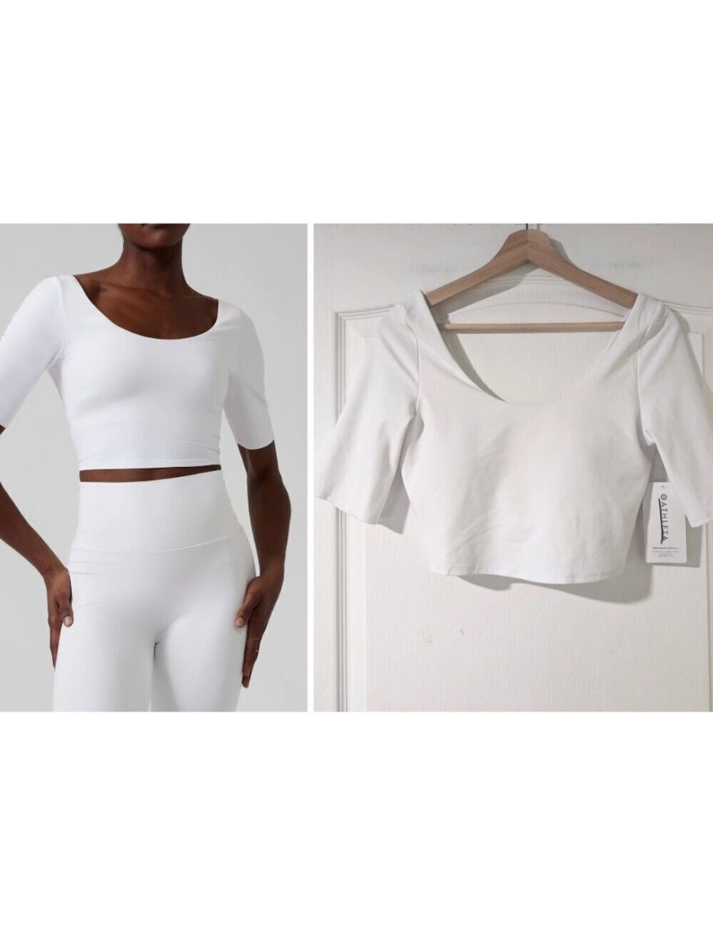 Athleta | Exhilarate Crop Tee In White (A-C cup)